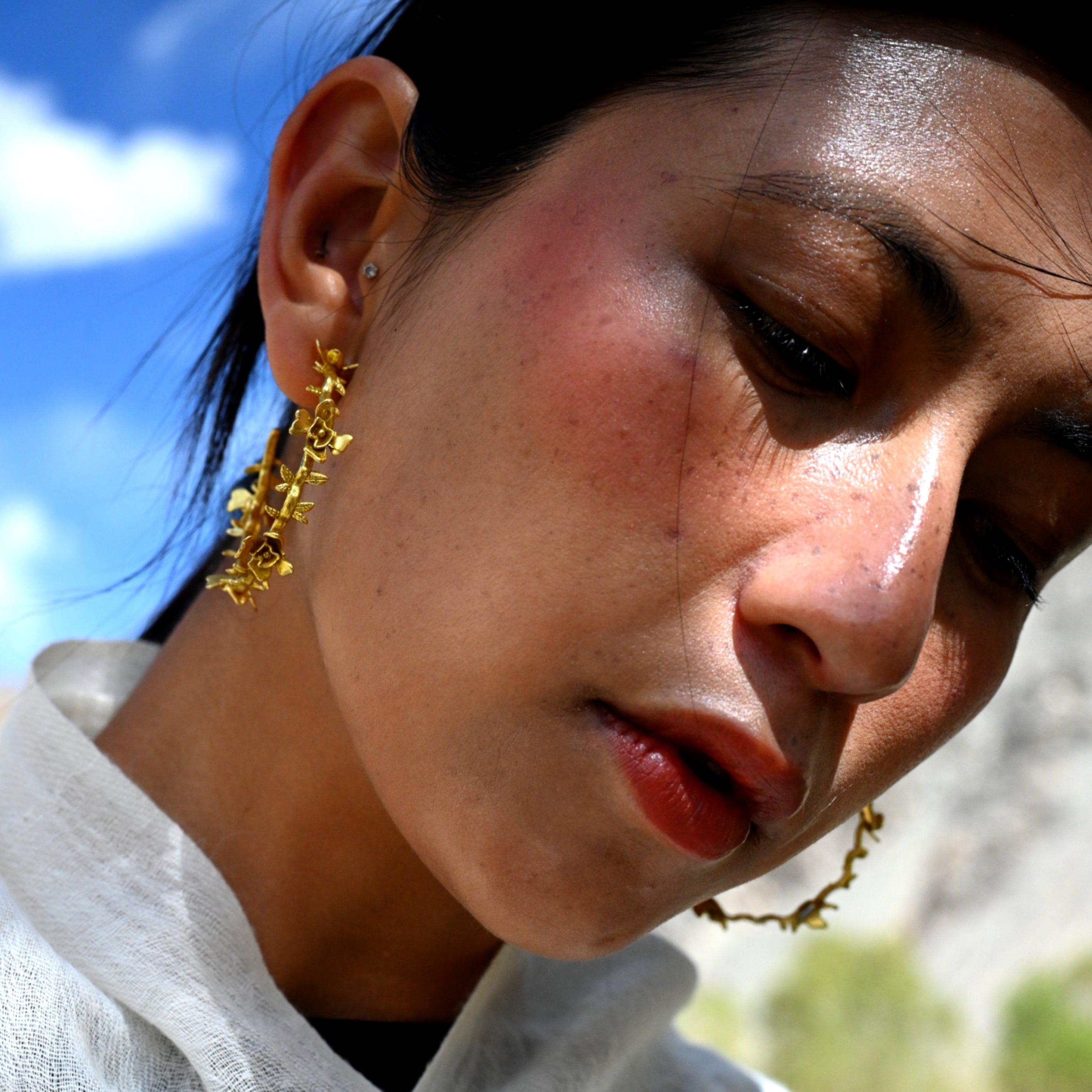 Wild Rose Hoops