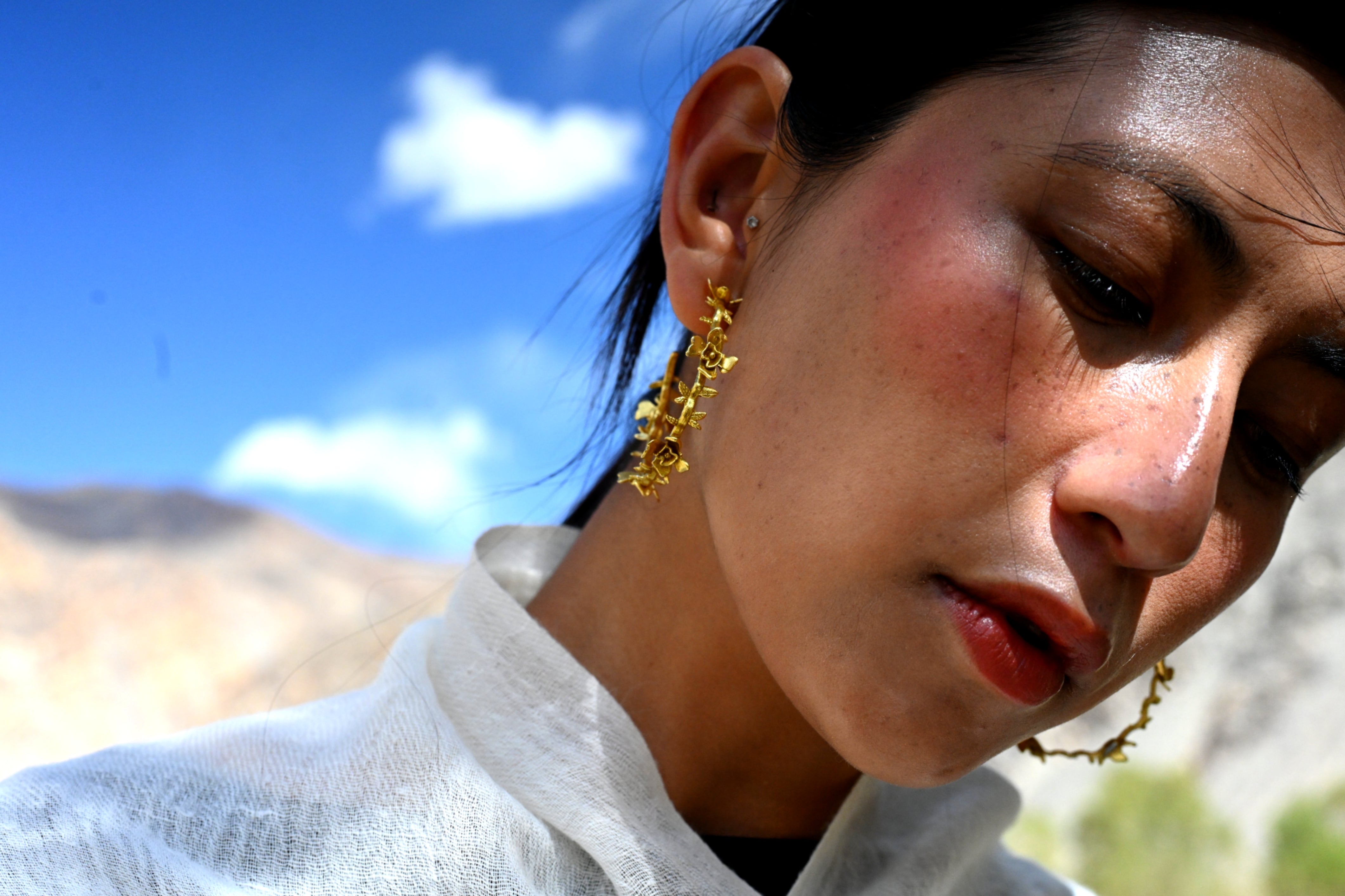 Wild Rose Hoops