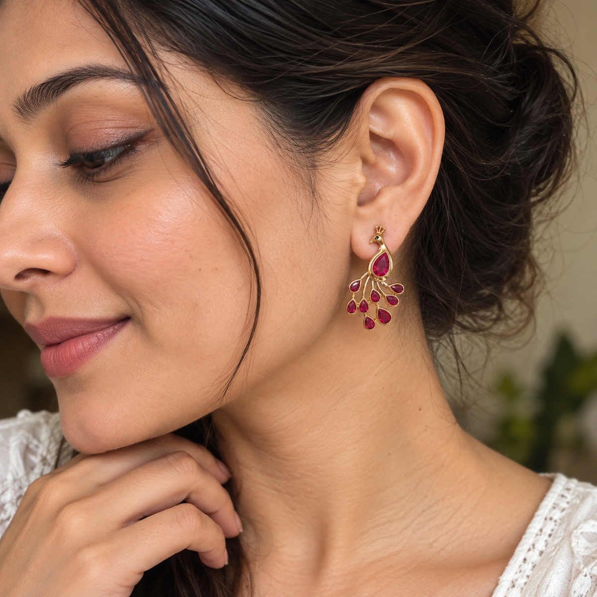 Morni Earrings - Ruby