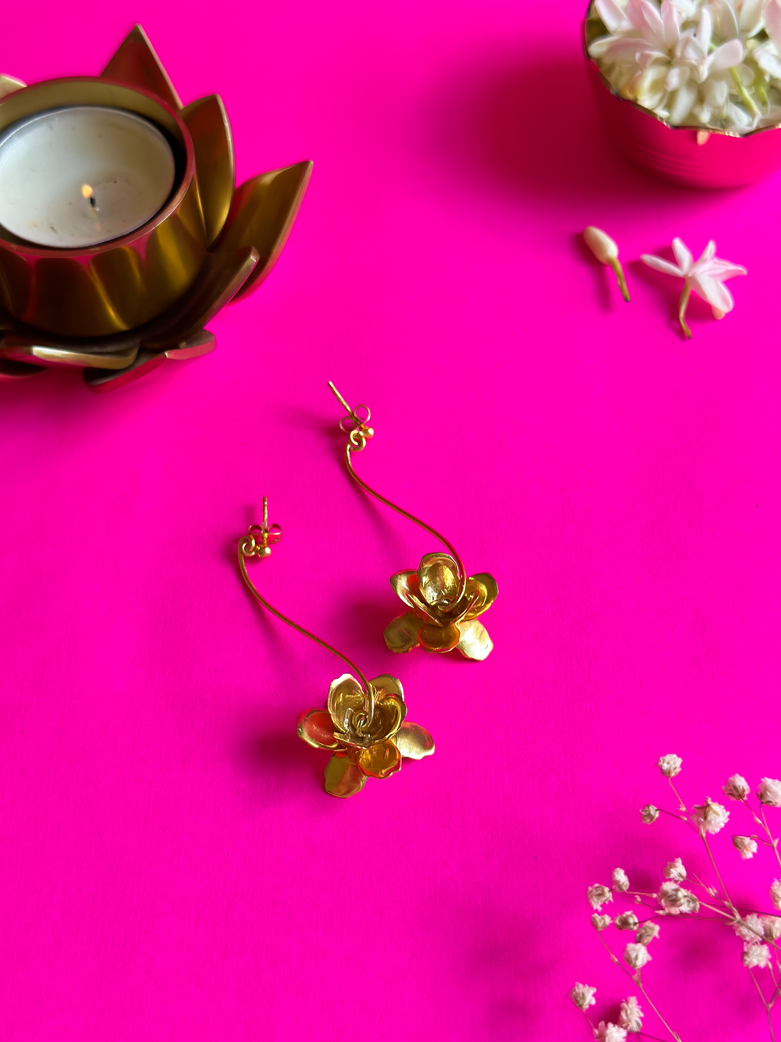 Nature's Whisper - Mogra Blossom Earrings