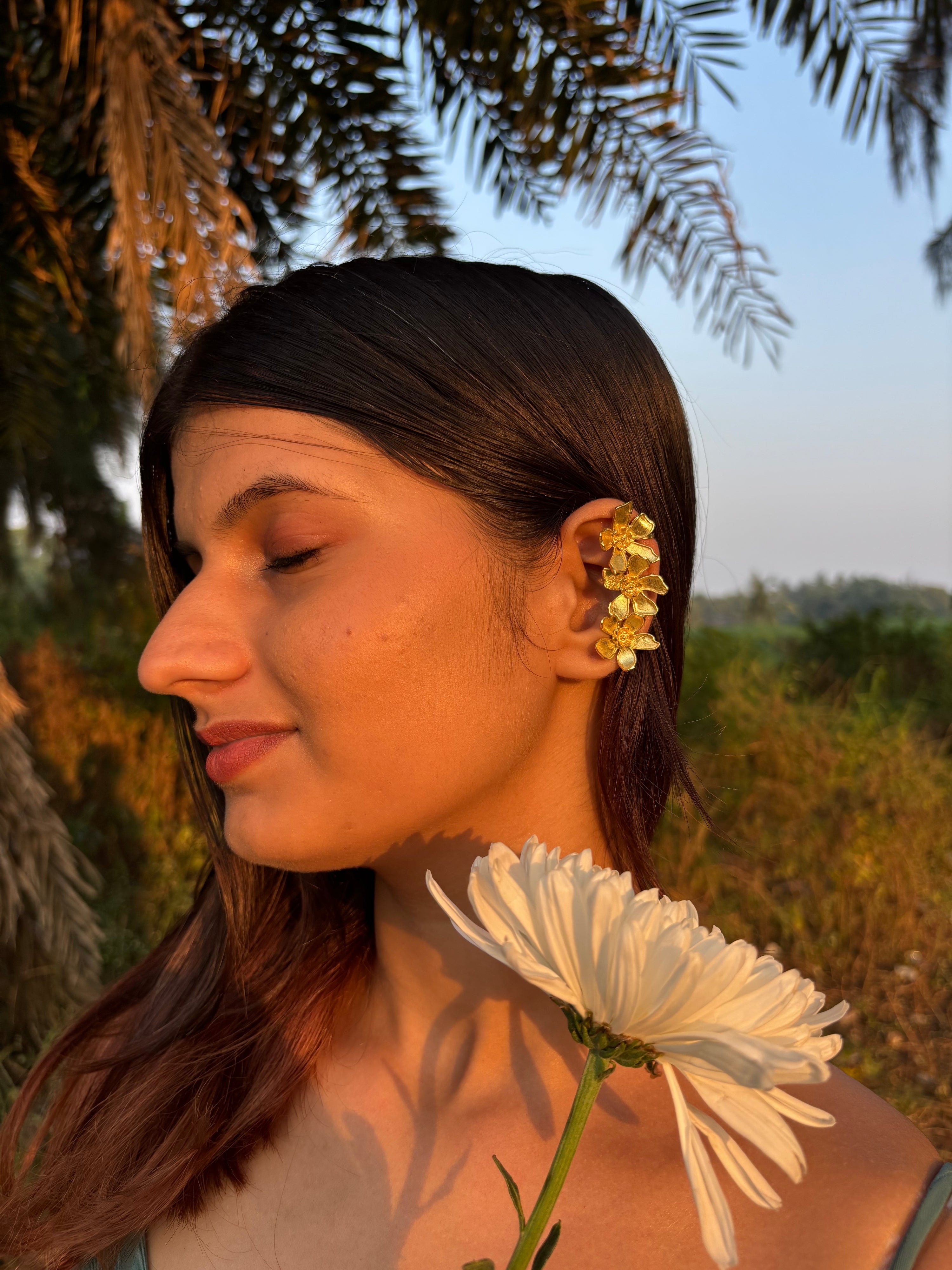 Triple Floral Earcuffs